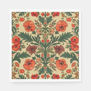 William Morris Klaprozen Art Nouveau Bloempatroon Servet