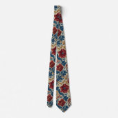 William Morris Klaprozen Art Nouveau Bloempatroon  Stropdas (Achterkant)