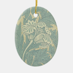 William Morris Klassieke Tulp Blauw Bloemmotief Keramisch Ornament