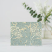 William Morris Klassieke Tulp Blauwe Bloem Briefkaart (Staand voorkant)
