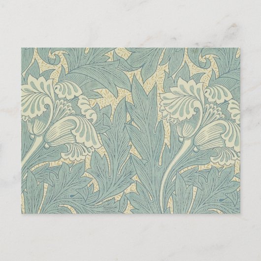 William Morris Klassieke Tulp Blauwe Bloem Briefkaart (Voorkant)