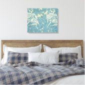 William Morris Klassieke Tulp Blauwe Bloem Canvas Afdruk (Insitu (Slaapkamer))