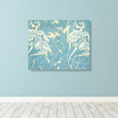 William Morris Klassieke Tulp Blauwe Bloem Canvas Afdruk (Insitu (Houten vloer))