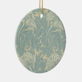 William Morris Klassieke Tulp Blauwe Bloem Keramisch Ornament (Rechts)