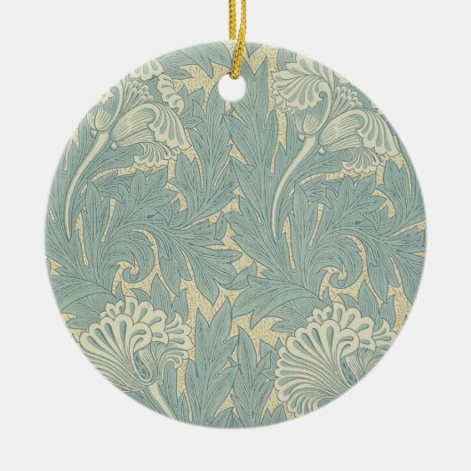 William Morris Klassieke Tulp Blauwe Bloem Keramisch Ornament (Voorkant)
