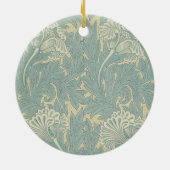 William Morris Klassieke Tulp Blauwe Bloem Keramisch Ornament (Achterkant)