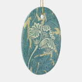 William Morris Klassieke Tulp Blauwe Bloem Keramisch Ornament (Rechts)