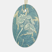 William Morris Klassieke Tulp Blauwe Bloem Keramisch Ornament (Links)
