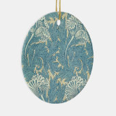 William Morris Klassieke Tulp Blauwe Bloem Keramisch Ornament (Rechts)