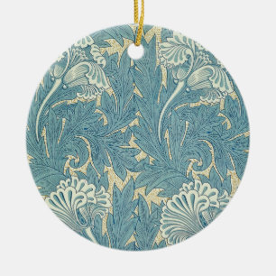 William Morris Klassieke Tulp Blauwe Bloem Keramisch Ornament