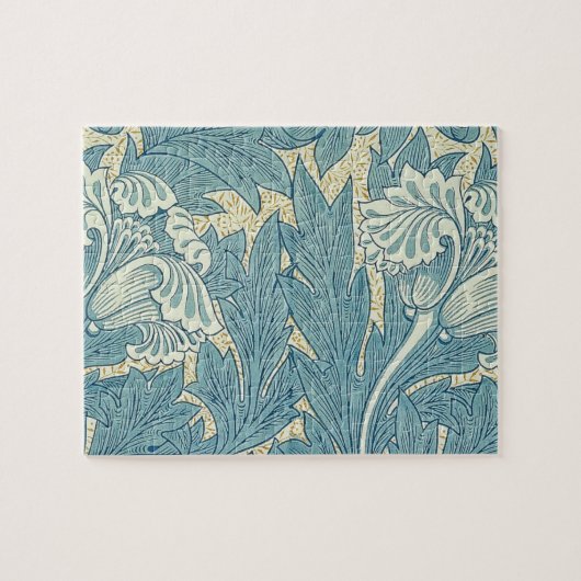 William Morris Klassieke Tulp Blauwe Bloem Legpuzzel (Horizontaal)
