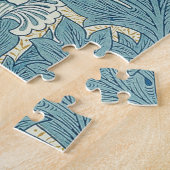 William Morris Klassieke Tulp Blauwe Bloem Legpuzzel (Zijkant)