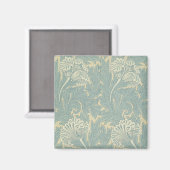 William Morris Klassieke Tulp Blauwe Bloem Magneet (Voorkant / Achterkant)