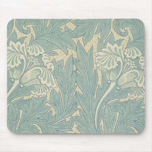 William Morris Klassieke Tulp Blauwe Bloem Muismat (Voorkant)