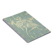 William Morris Klassieke Tulp Blauwe Bloem Notitieboek (Rechterzijde)