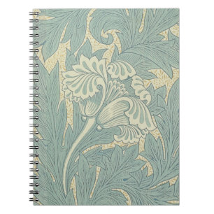 William Morris Klassieke Tulp Blauwe Bloem Notitieboek