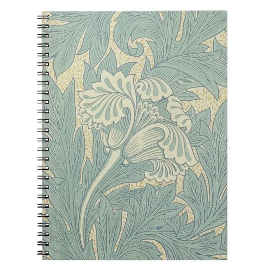 William Morris Klassieke Tulp Blauwe Bloem Notitieboek (Voorkant)