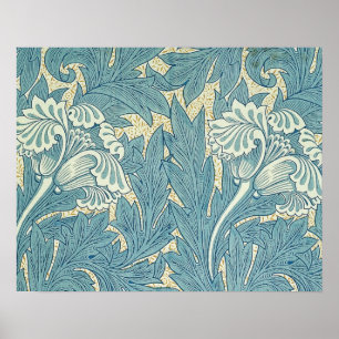 William Morris Klassieke Tulp Blauwe Bloem Poster