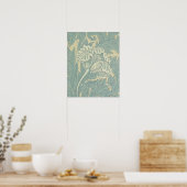 William Morris Klassieke Tulp Blauwe Bloem Poster (Keuken)