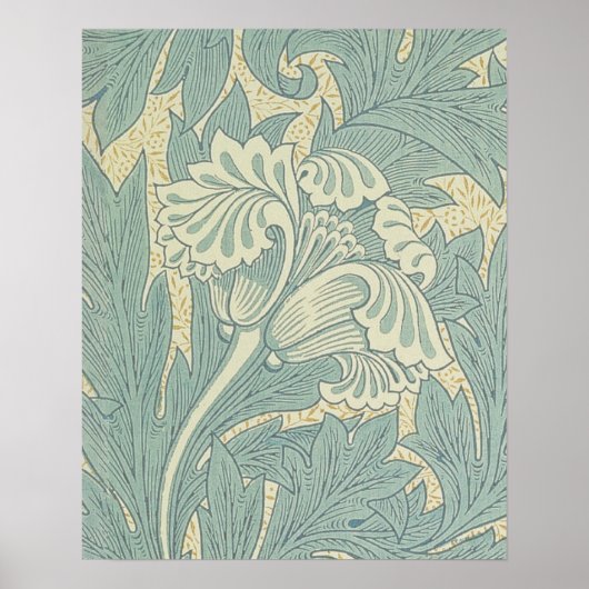 William Morris Klassieke Tulp Blauwe Bloem Poster (Voorkant)
