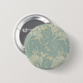 William Morris Klassieke Tulp Blauwe Bloem Ronde Button 5,7 Cm (Voorkant /achterkant)