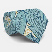 William Morris Klassieke Tulp Blauwe Bloem Stropdas (Opgerold)