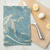 William Morris Klassieke Tulp Blauwe Bloem Theedoek (Quarter Fold)