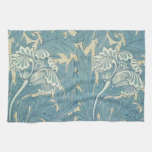 William Morris Klassieke Tulp Blauwe Bloem Theedoek (Horizontaal)