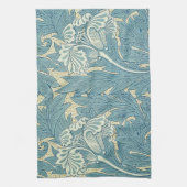 William Morris Klassieke Tulp Blauwe Bloem Theedoek (Verticaal)