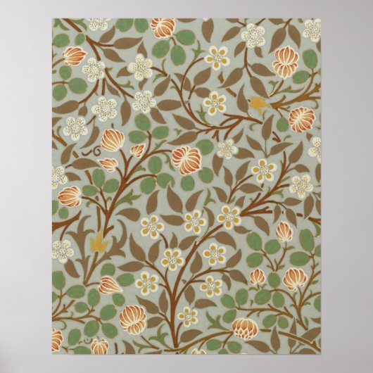 William Morris Klaver Bloem Kunst Patroon Poster (Voorkant)