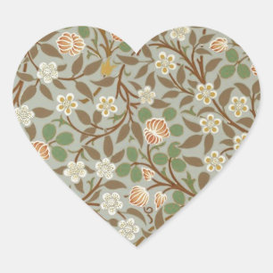 William Morris klaver botanische bloem Hart Sticker