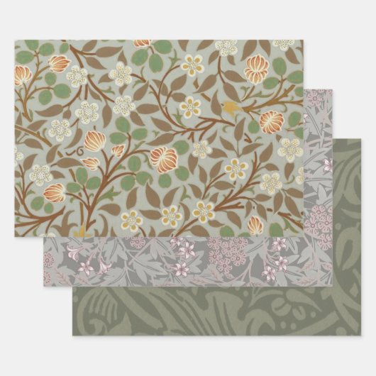 William Morris klaver botanische bloem Inpakpapier Vel (Set)