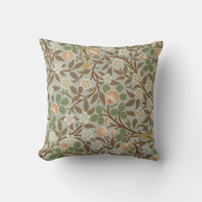 William Morris klaver botanische bloem Kussen (Voorkant)