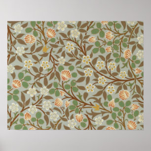 William Morris klaver botanische bloem Poster