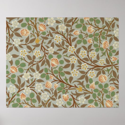 William Morris klaver botanische bloem Poster (Voorkant)