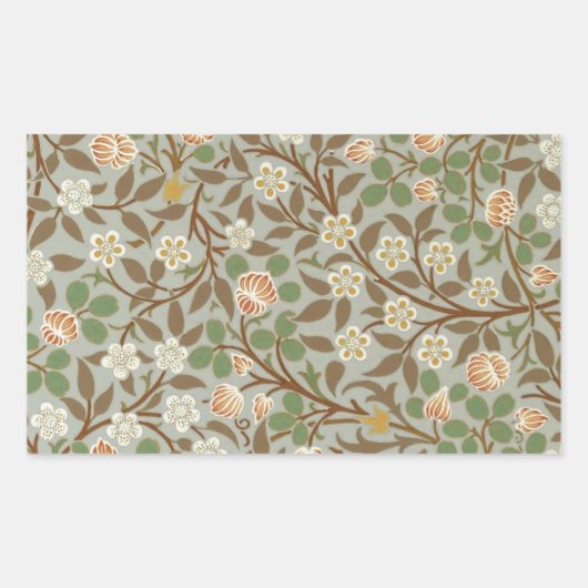 William Morris klaver botanische bloem Rechthoekige Sticker (Voorkant)