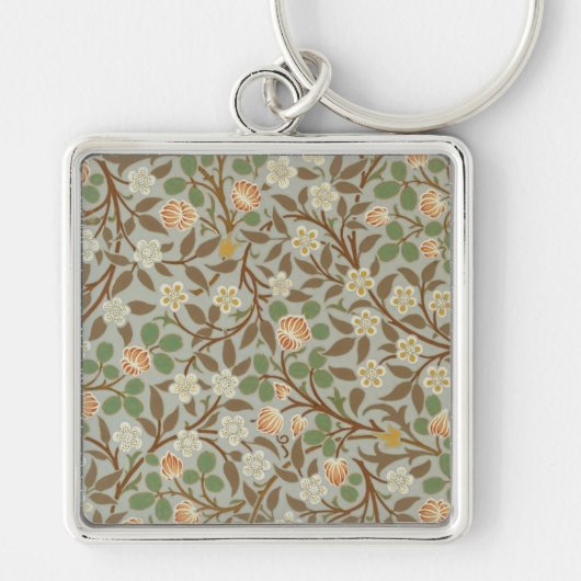 William Morris klaver botanische bloem Sleutelhanger (Voorkant)