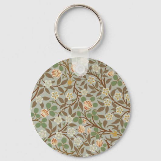 William Morris klaver botanische bloem Sleutelhanger (Voorkant)