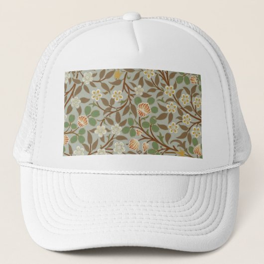 William Morris klaver botanische bloem Trucker Pet (Voorkant)