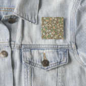 William Morris klaver botanische bloem Vierkante Button 5,1 Cm (In situ)