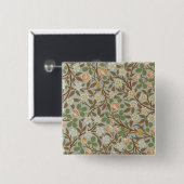 William Morris klaver botanische bloem Vierkante Button 5,1 Cm (Voorkant /achterkant)