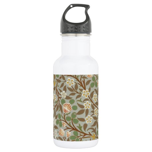 William Morris klaver botanische bloem Waterfles (Voorkant)