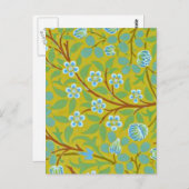 William Morris - klaver (geel en blauw) Briefkaart (Voorkant / Achterkant)