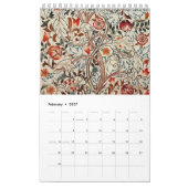 William Morris kunst grafische muur kalender (Feb 2027)