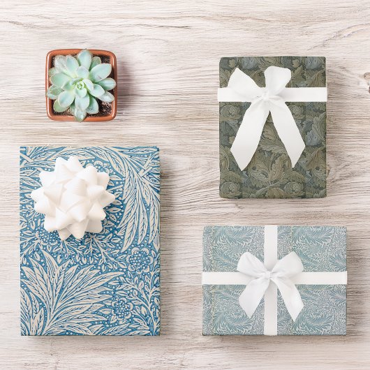  William Morris laat blauwe patronen achter Inpakpapier Vel