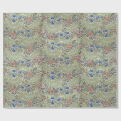 William Morris Larkspur Bloemblad Roze Groen Cadeaupapier (Vlak)
