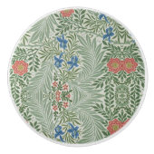 William Morris Larkspur Bloemen Groen Roze Blauw Keramische Knop (Voorkant)