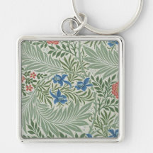 William Morris Larkspur Bloemen Groen Roze Blauw