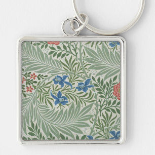 William Morris Larkspur Bloemen Groen Roze Blauw Sleutelhanger