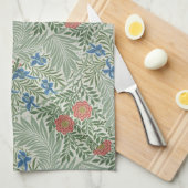 William Morris Larkspur Bloemen Groen Roze Blauw Theedoek (Quarter Fold)